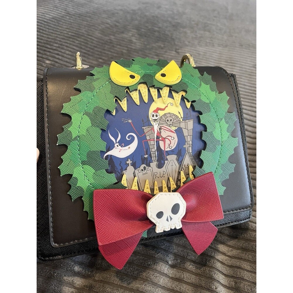 NWT Loungefly Disney Nightmare Before Christmas Wreath Crossbody Purse RARE - Picture 10 of 16